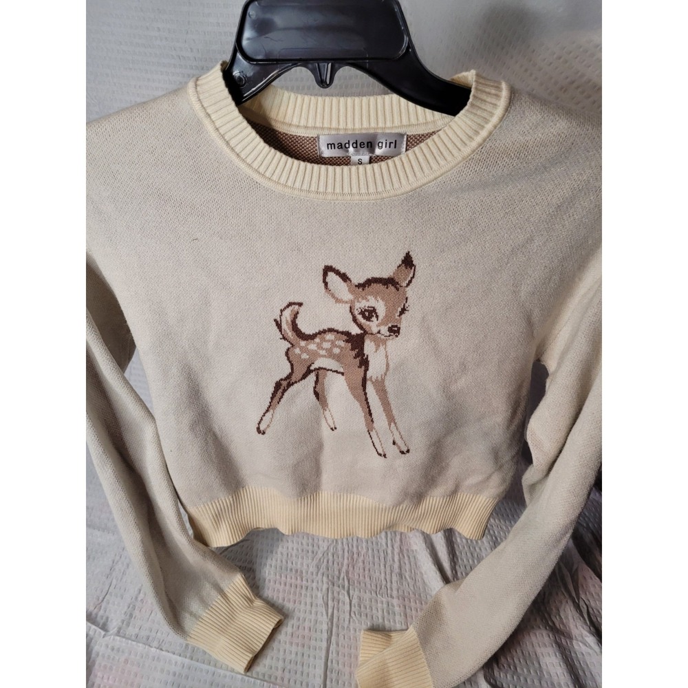Womens Madden Girl Sweater Deer Size Small